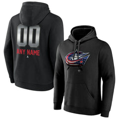 Columbus Blue Jackets Personalized Midnight Mascot Logo Pullover Hoodie - Black | US 4444385