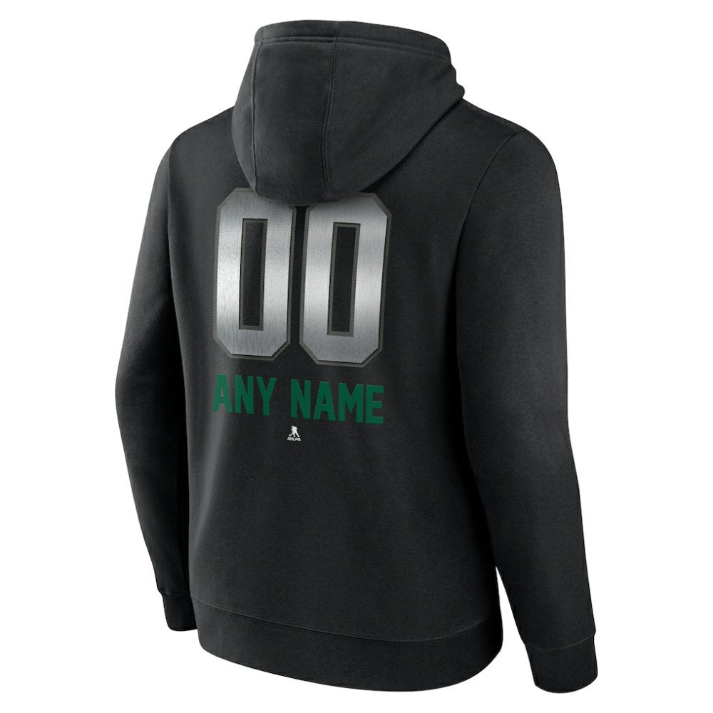 Dallas Stars Personalized Midnight Mascot Logo Pullover Hoodie - Black | US 4444386