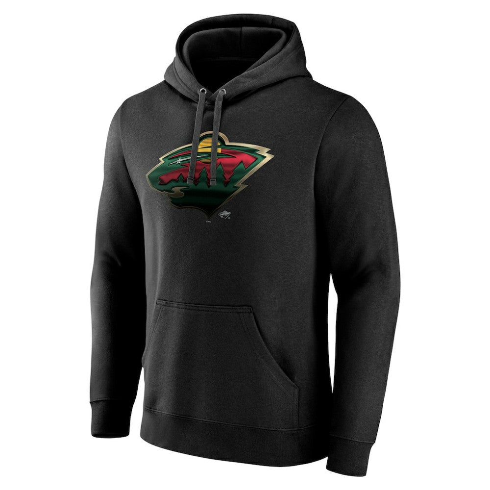 Minnesota Wild Personalized Midnight Mascot Logo Pullover Hoodie - Black | US 4444391