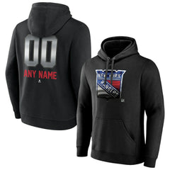 New York Rangers Personalized Midnight Mascot Logo Pullover Hoodie - Black | US 4444396