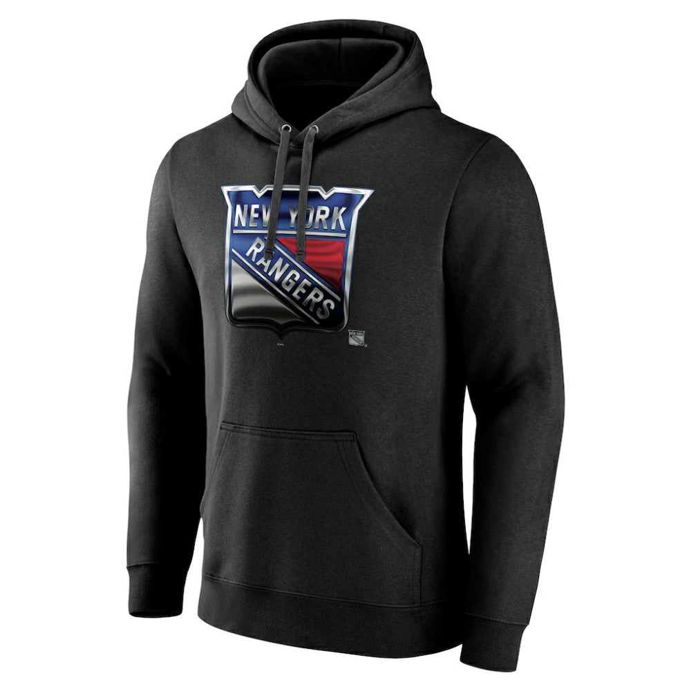 New York Rangers Personalized Midnight Mascot Logo Pullover Hoodie - Black | US 4444396
