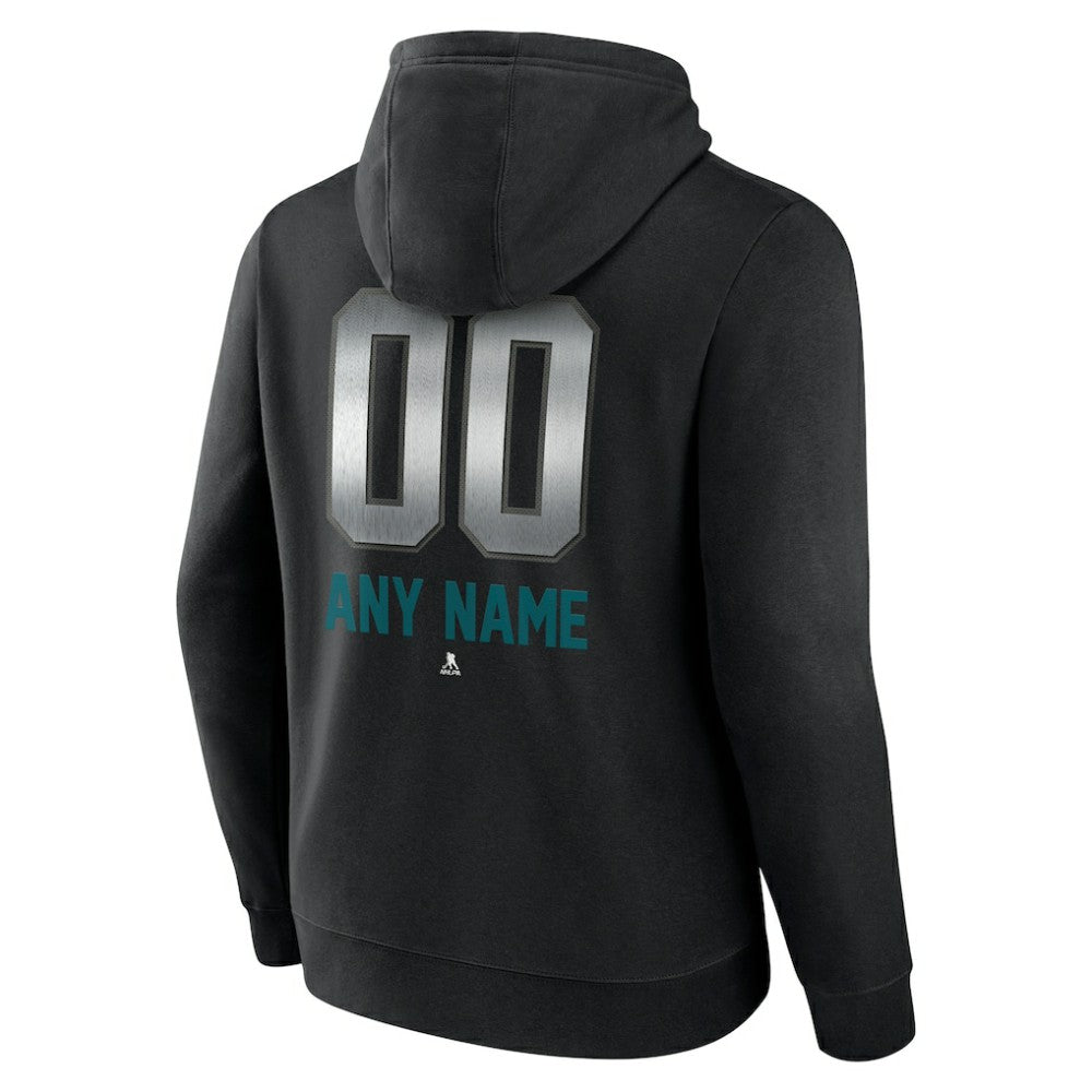 San Jose Sharks Personalized Midnight Mascot Logo Pullover Hoodie - Black | US 4444399