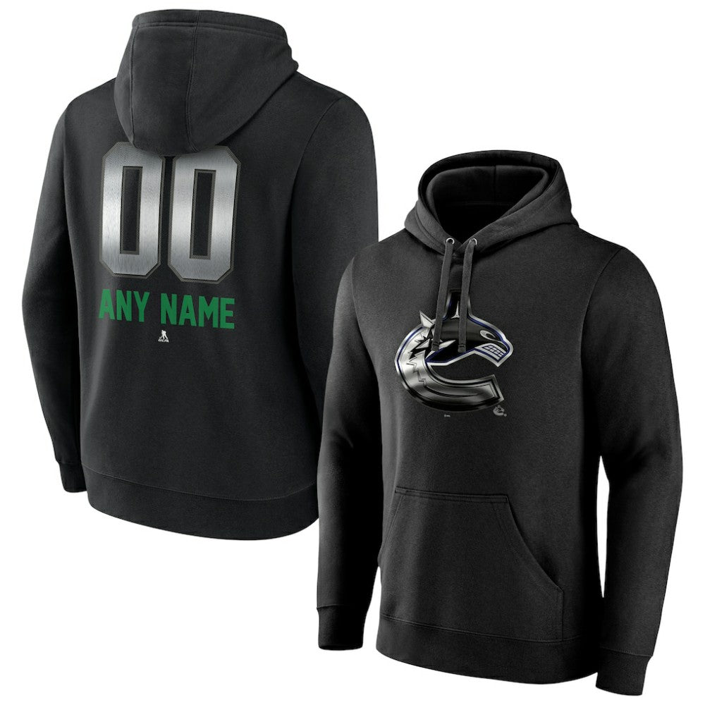 Vancouver Canucks Personalized Midnight Mascot Logo Pullover Hoodie - Black | US 4444403