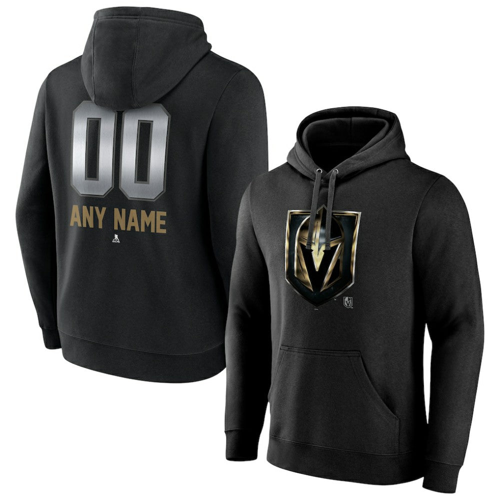 Vegas Golden Knights Personalized Midnight Mascot Logo Pullover Hoodie - Black | US 4444404