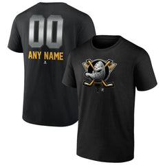 Anaheim Ducks Personalized Midnight Mascot Logo T-Shirt - Black | US 4444408
