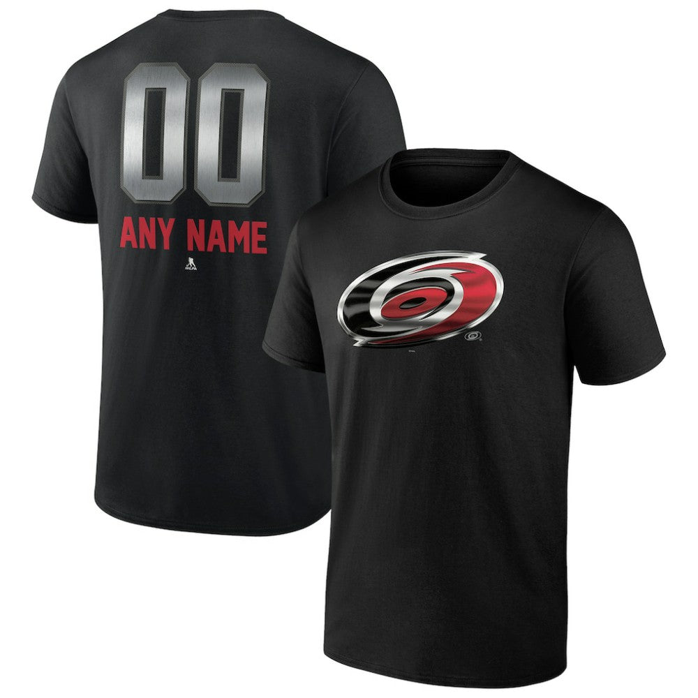 Carolina Hurricanes Personalized Midnight Mascot Logo T-Shirt - Black | US 4444411