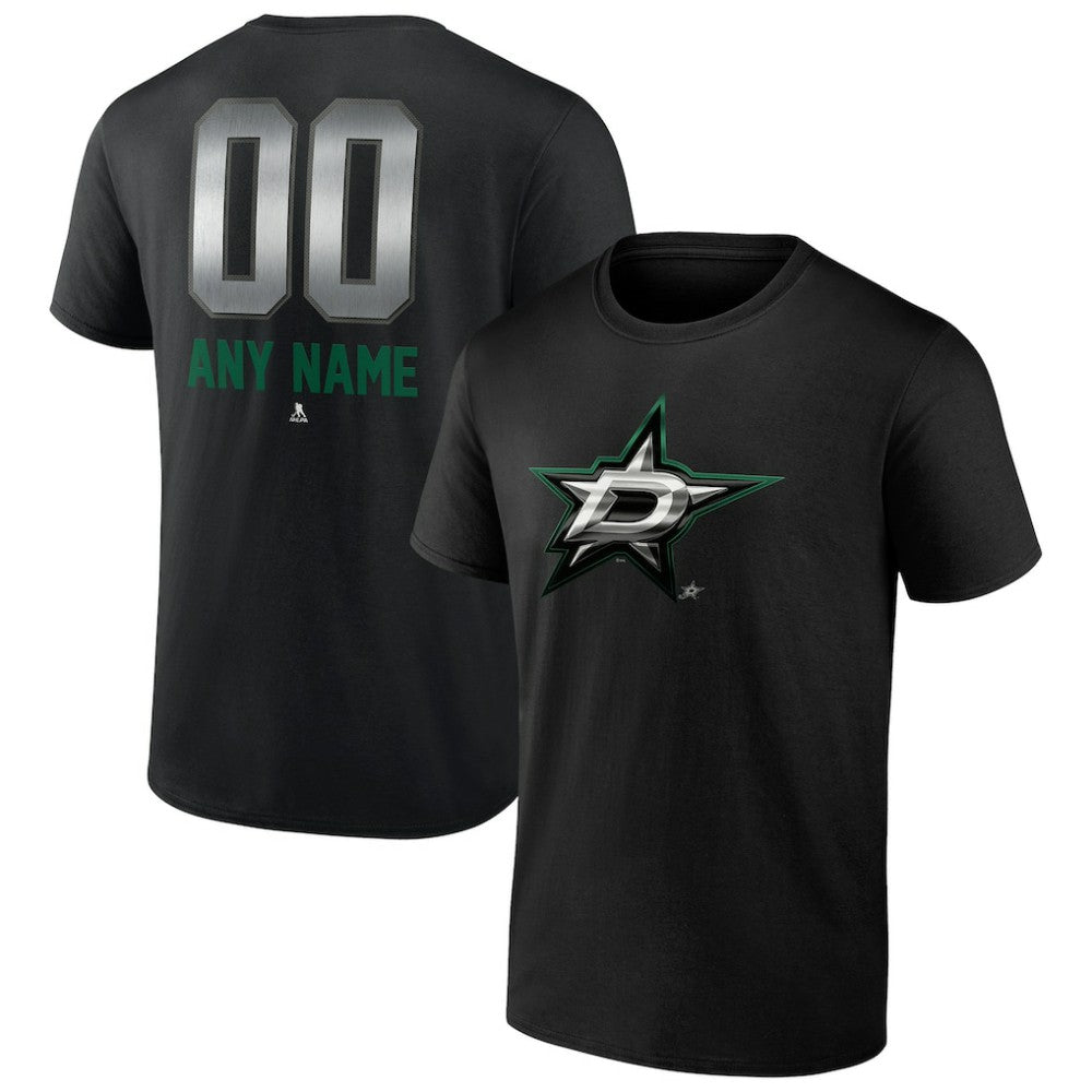 Dallas Stars Personalized Midnight Mascot Logo T-Shirt - Black | US 4444415