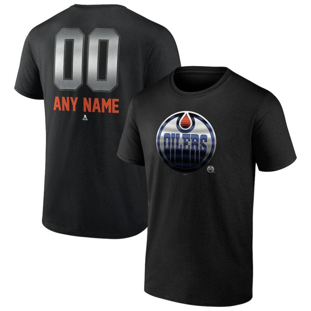 Edmonton Oilers Personalized Midnight Mascot Logo T-Shirt - Black | US 4444417