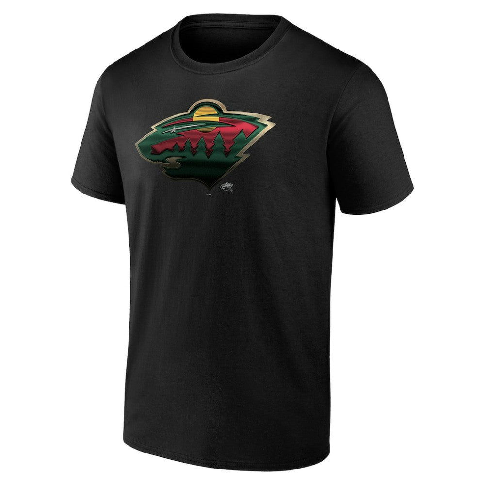 Minnesota Wild Personalized Midnight Mascot Logo T-Shirt - Black | US 4444420