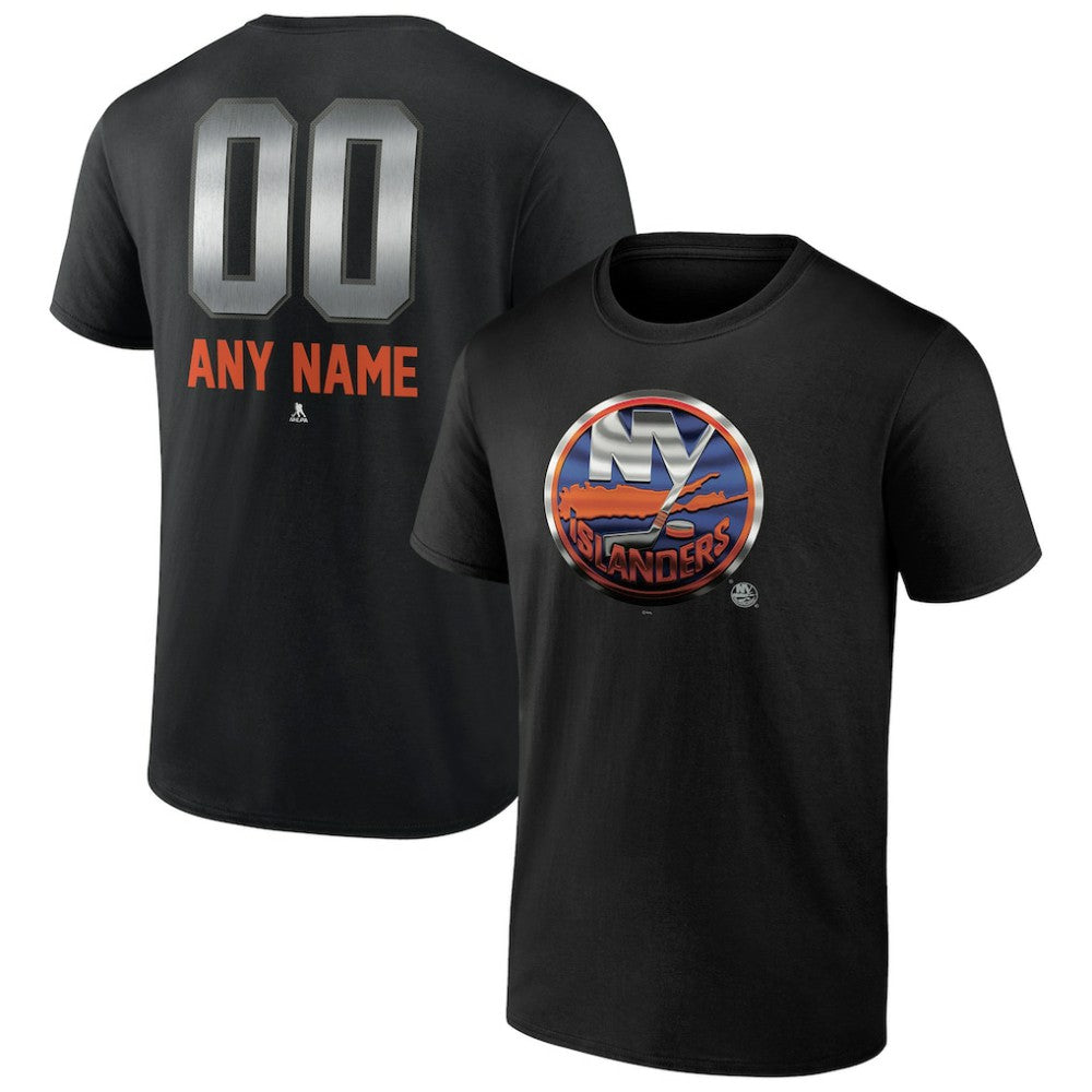 New York Islanders Personalized Midnight Mascot Logo T-Shirt - Black | US 4444424