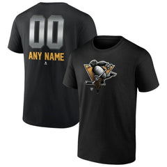 Pittsburgh Penguins Personalized Midnight Mascot Logo T-Shirt - Black | US 4444427