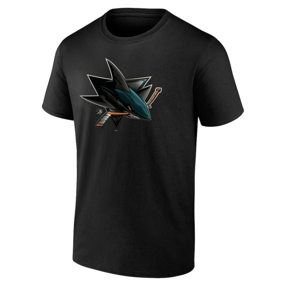 San Jose Sharks Personalized Midnight Mascot Logo T-Shirt - Black | US 4444428
