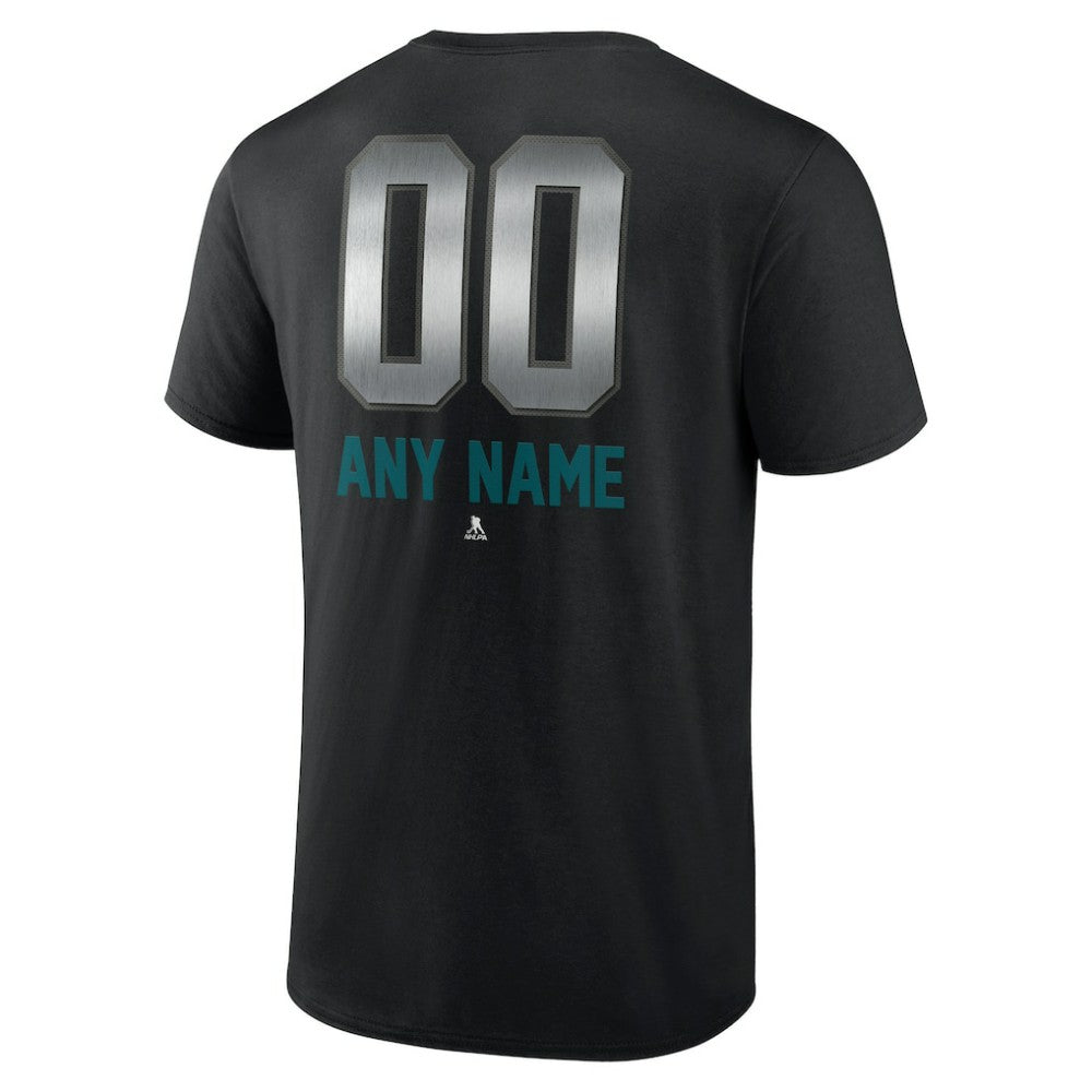 San Jose Sharks Personalized Midnight Mascot Logo T-Shirt - Black | US 4444428