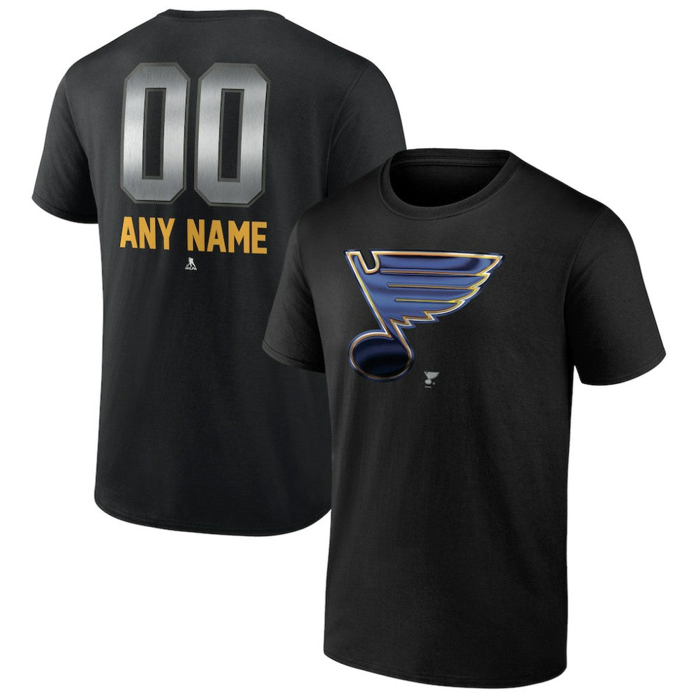 St. Louis Blues Personalized Midnight Mascot Logo T-Shirt - Black | US 4444429