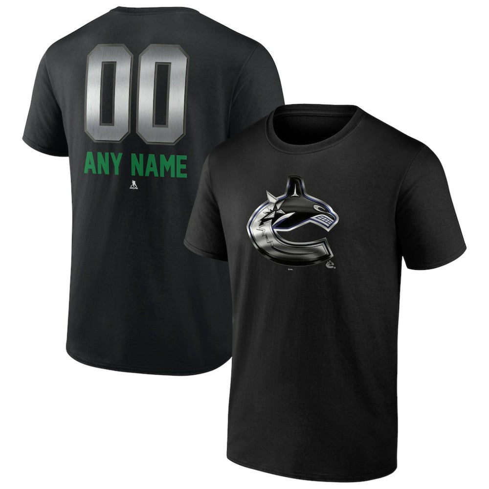 Vancouver Canucks Personalized Midnight Mascot Logo T-Shirt - Black | US 4444432
