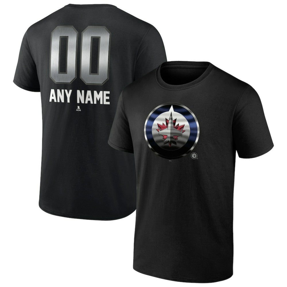 Winnipeg Jets Personalized Midnight Mascot Logo T-Shirt - Black | US 4444435