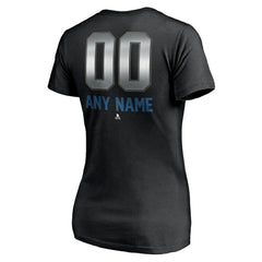 Colorado Avalanche Women's Personalized Midnight Mascot Logo V-Neck T-Shirt - Black | US 4444441