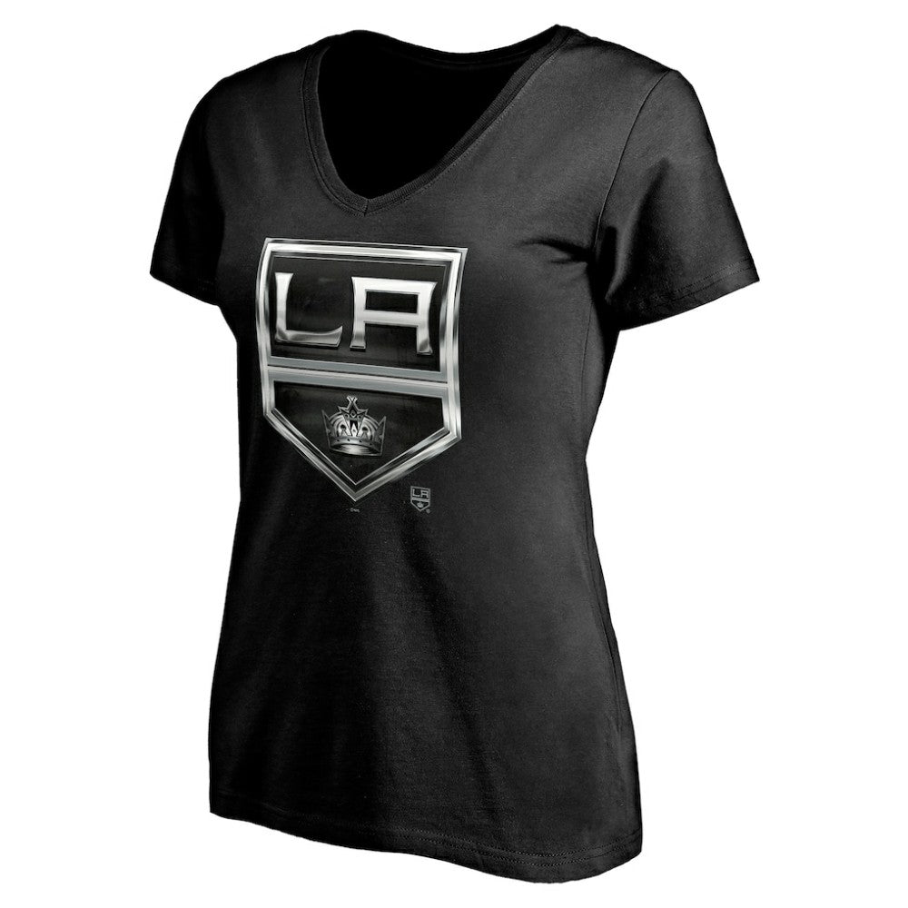 Los Angeles Kings Women's Personalized Midnight Mascot Logo V-Neck T-Shirt - Black | US 4444447