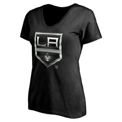 Los Angeles Kings Women's Personalized Midnight Mascot Logo V-Neck T-Shirt - Black | US 4444447
