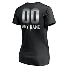 Toronto Maple Leafs Women's Personalized Midnight Mascot Logo V-Neck T-Shirt - Black | US 4444459