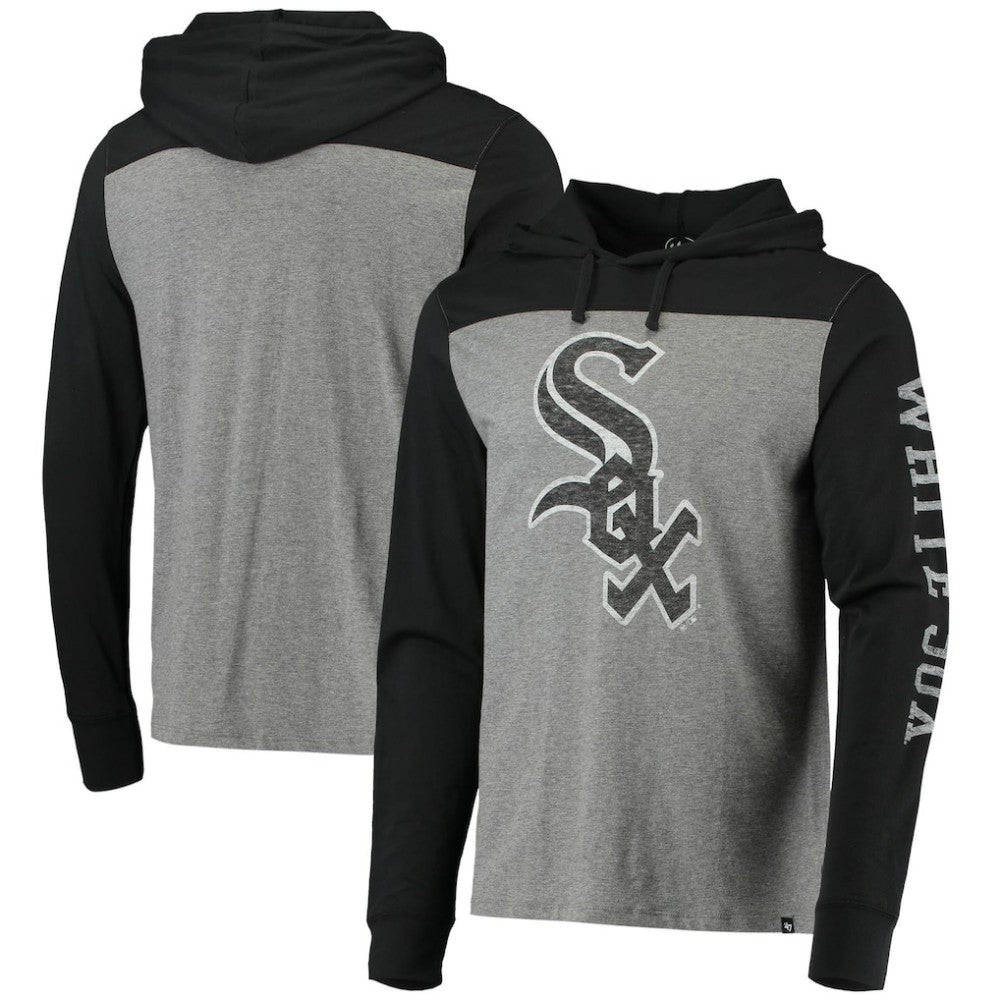 Chicago White Sox '47 Franklin Wooster Pullover Hoodie - Heathered Gray/Black Hoodies