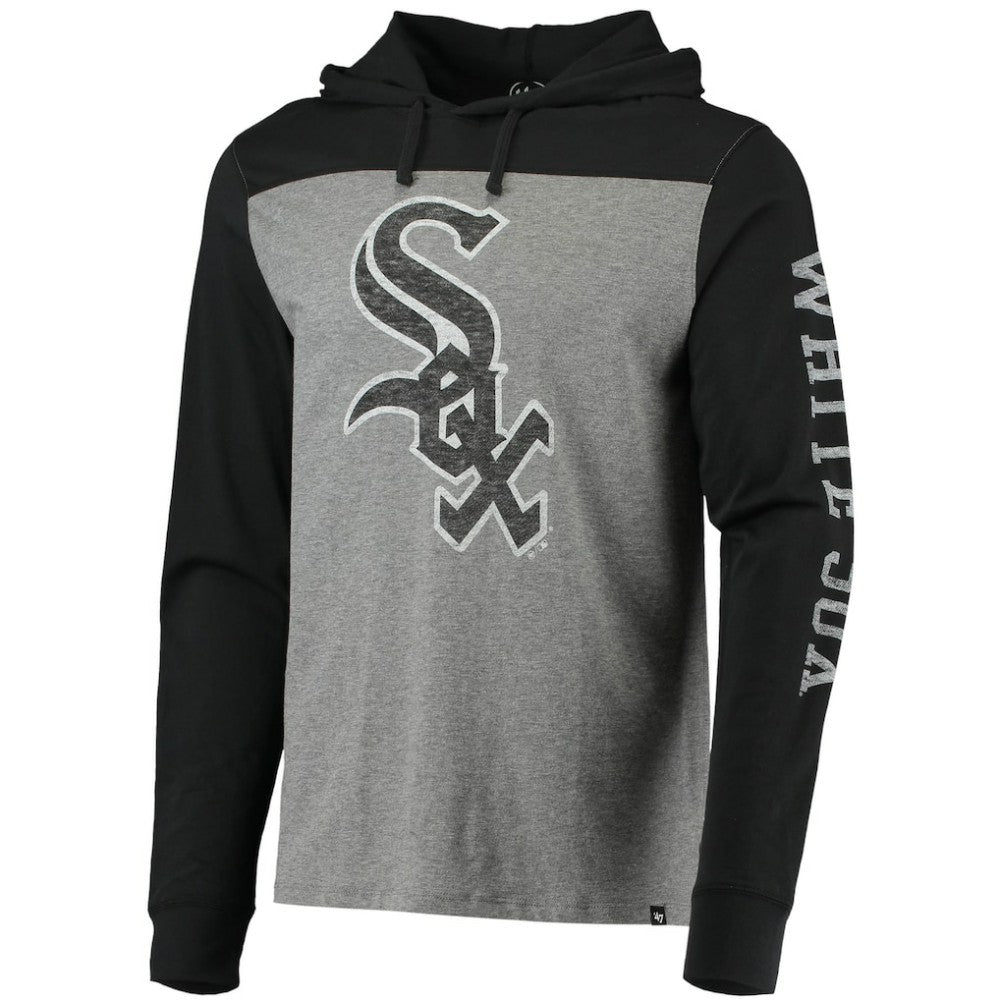 Chicago White Sox '47 Franklin Wooster Pullover Hoodie - Heathered Gray/Black Hoodies