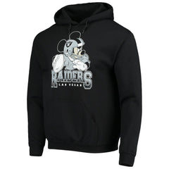 Las Vegas Raiders Junk Food Disney Mickey Quarterback Pullover Hoodie - Black Hoodies