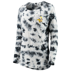 Minnesota Vikings New Era Women's Tie-Dye Long Sleeve T-Shirt - Black T-shirts