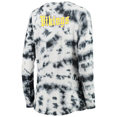 Minnesota Vikings New Era Women's Tie-Dye Long Sleeve T-Shirt - Black T-shirts