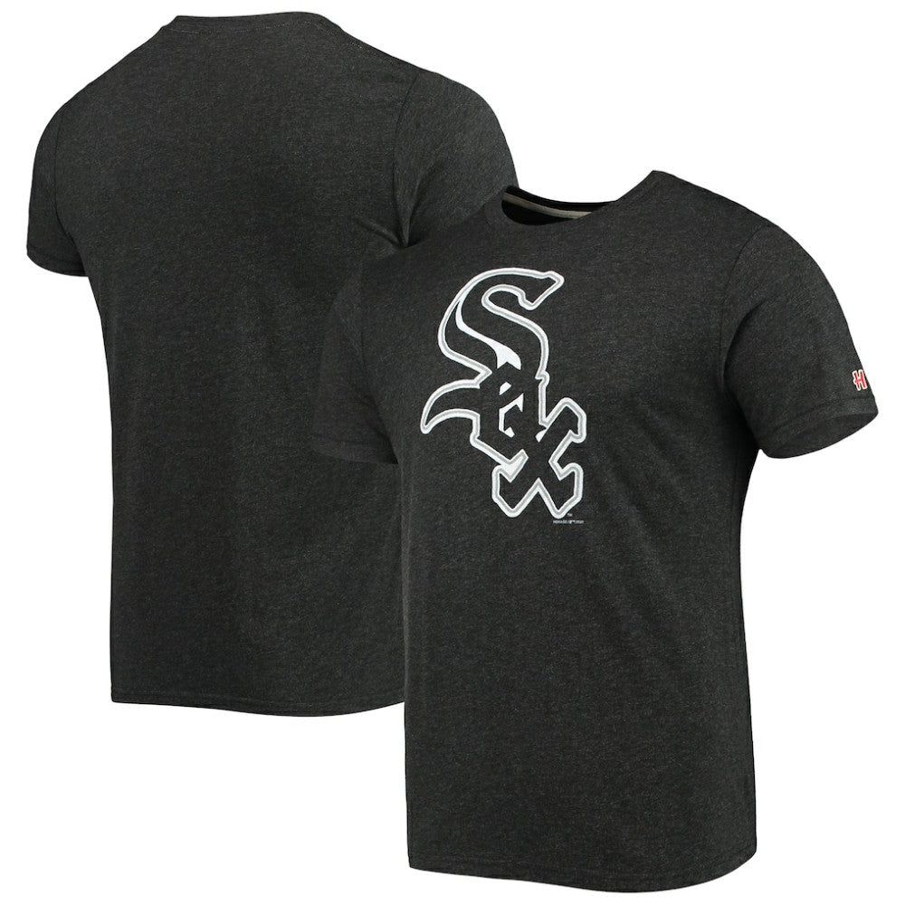 Chicago White Sox Homage Hand-Drawn Logo Tri-Blend T-Shirt - Heather Black T-shirts