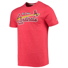 St. Louis Cardinals Homage Hand-Drawn Logo Tri-Blend T-Shirt - Heather Red T-shirts