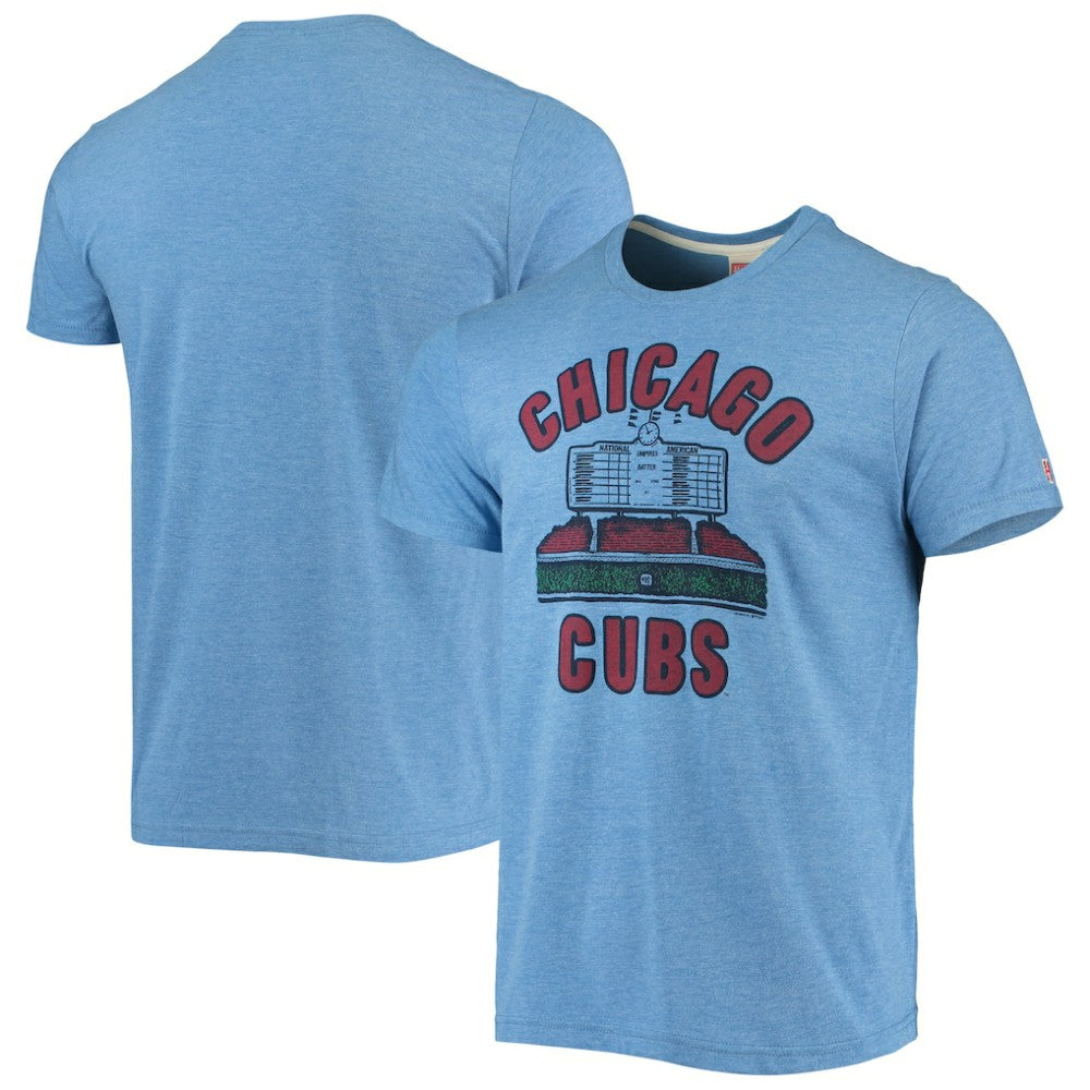 Chicago Cubs Homage Hyper Local Tri-Blend T-Shirt - Heathered Royal T-shirts