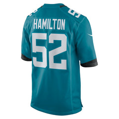 DaVon Hamilton Jacksonville Jaguars Game Jersey - Teal Jerseys