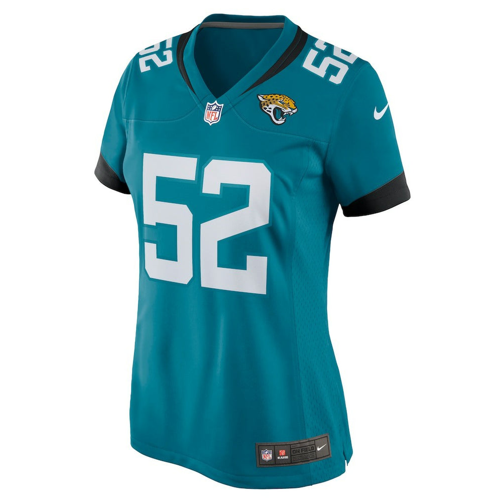 DaVon Hamilton Jacksonville Jaguars Women's Game Jersey - Teal Jerseys