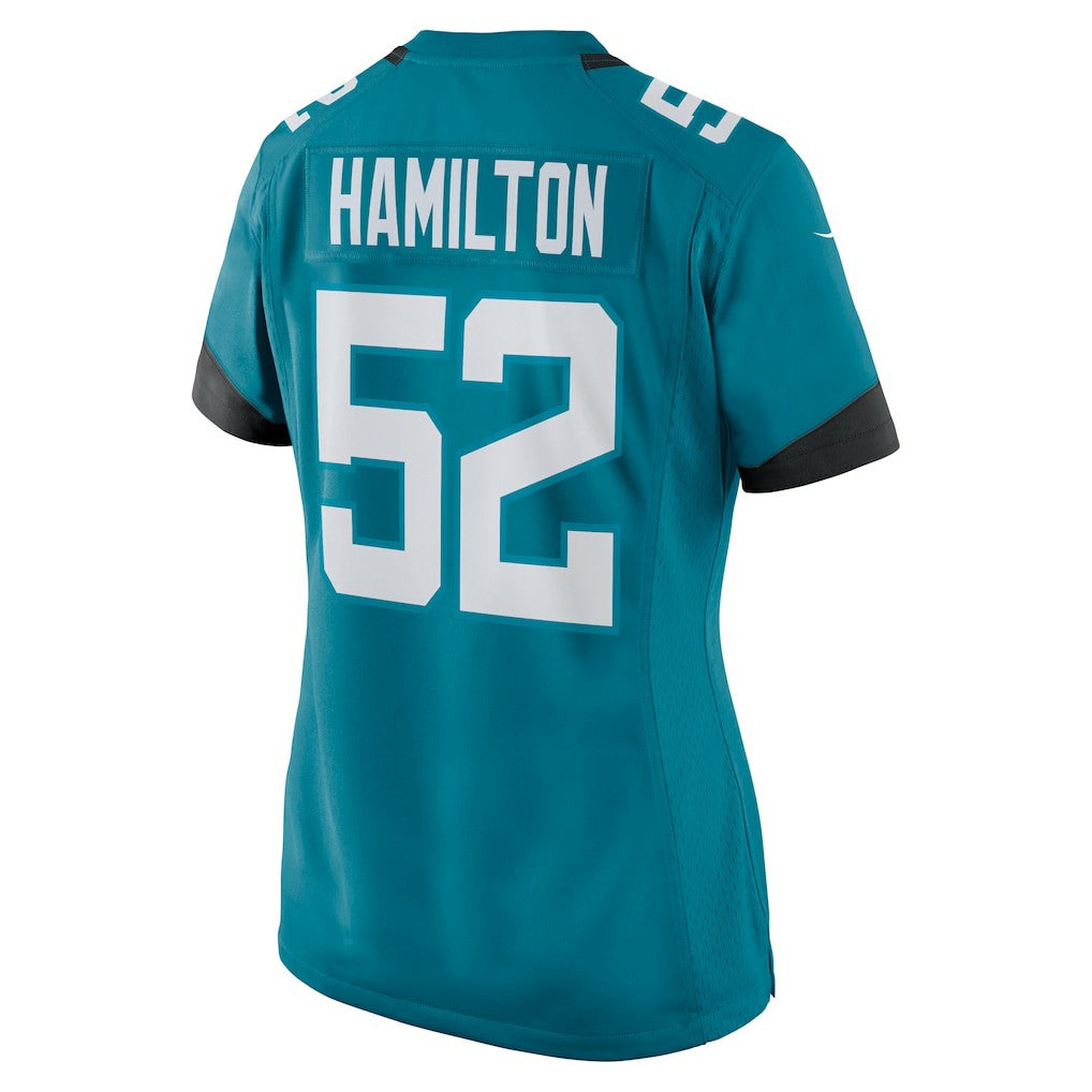 DaVon Hamilton Jacksonville Jaguars Women's Game Jersey - Teal Jerseys