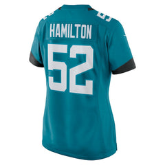 DaVon Hamilton Jacksonville Jaguars Women's Game Jersey - Teal Jerseys