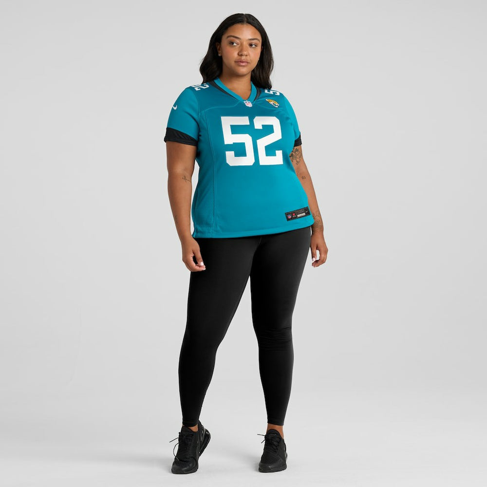 DaVon Hamilton Jacksonville Jaguars Women's Game Jersey - Teal Jerseys