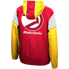 Atlanta Hawks Hardwood Classics Highlight Reel Windbreaker Half-Zip Hoodie Jacket Red/Yellow - Mitchell & Ness