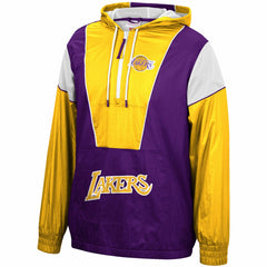 Los Angeles Lakers Hardwood Classics Highlight Reel Windbreaker Half-Zip Hoodie Jacket Purple/Gold - Mitchell & Ness