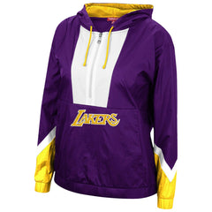 Los Angeles Lakers Women's Half-Zip Windbreaker 2.0 Hoodie Purple - Mitchell & Ness