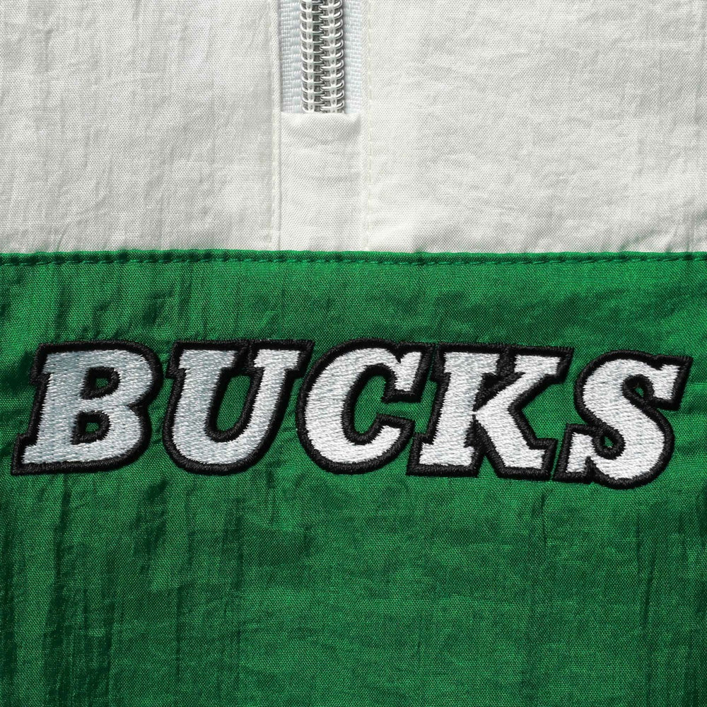 Milwaukee Bucks Women's Half-Zip Windbreaker 2.0 Hoodie Green - Mitchell & Ness