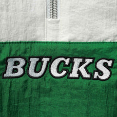 Milwaukee Bucks Women's Half-Zip Windbreaker 2.0 Hoodie Green - Mitchell & Ness
