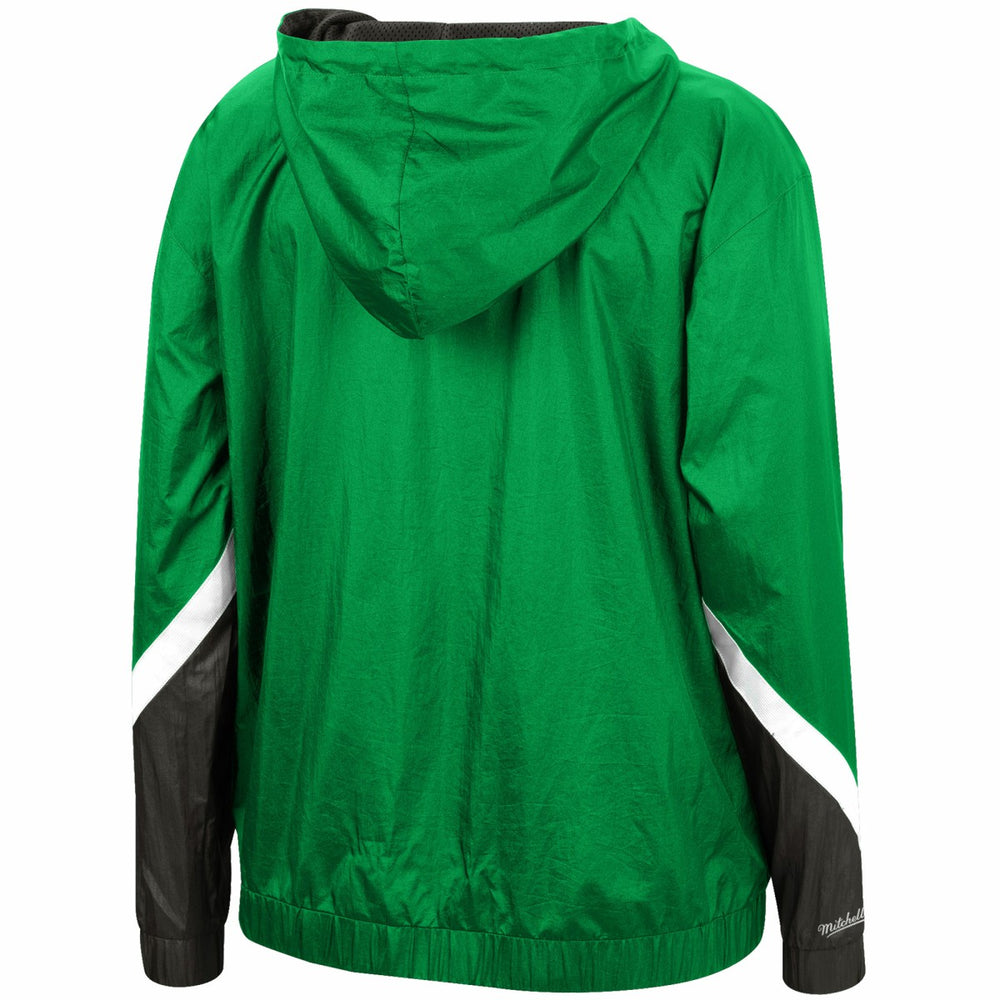 Milwaukee Bucks Women's Half-Zip Windbreaker 2.0 Hoodie Green - Mitchell & Ness