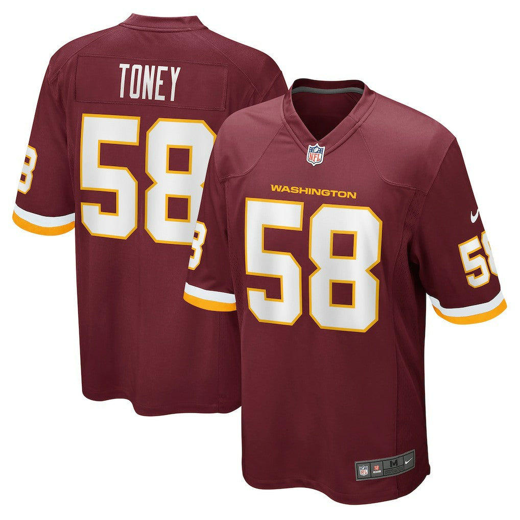 Shaka Toney Washington Football Team Game Jersey - Burgundy Jerseys