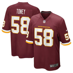 Shaka Toney Washington Football Team Game Jersey - Burgundy Jerseys