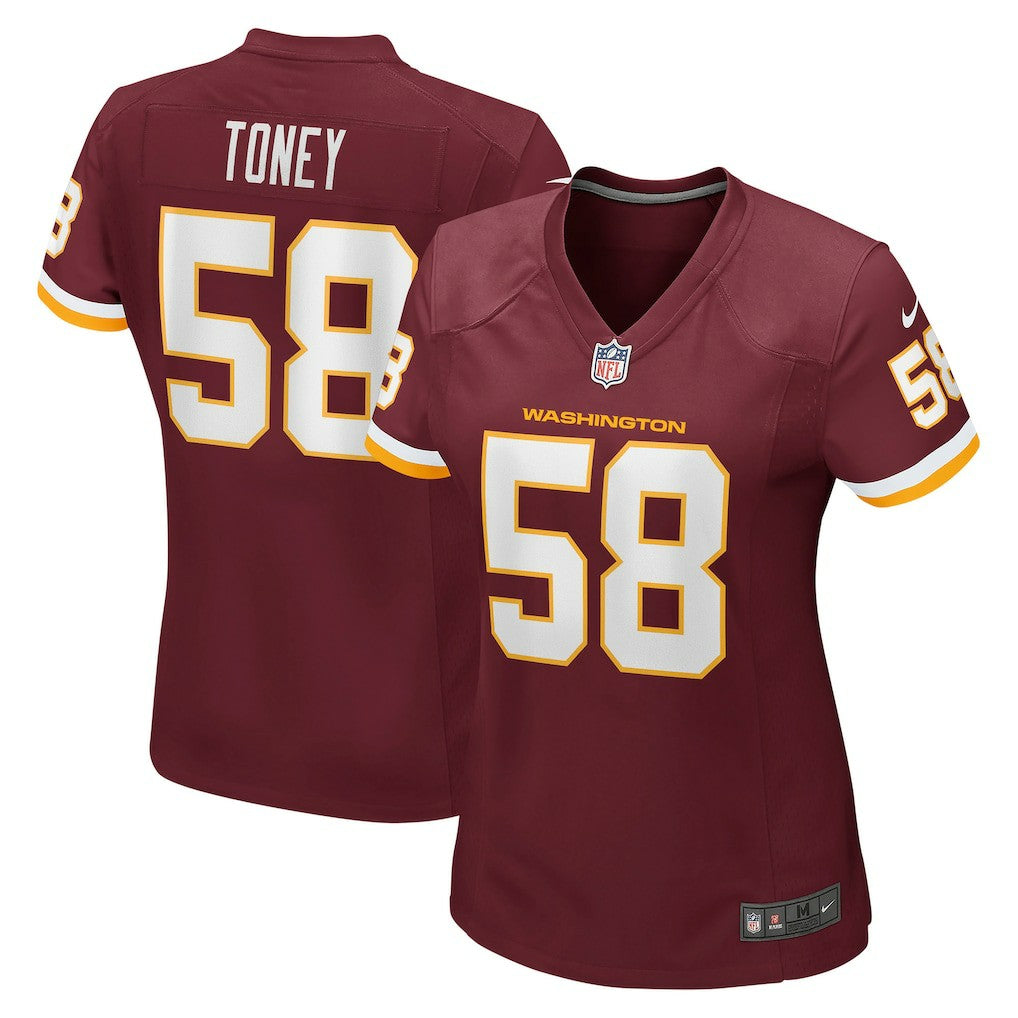 Shaka Toney Washington Football Team Women's Game Jersey - Burgundy Jerseys