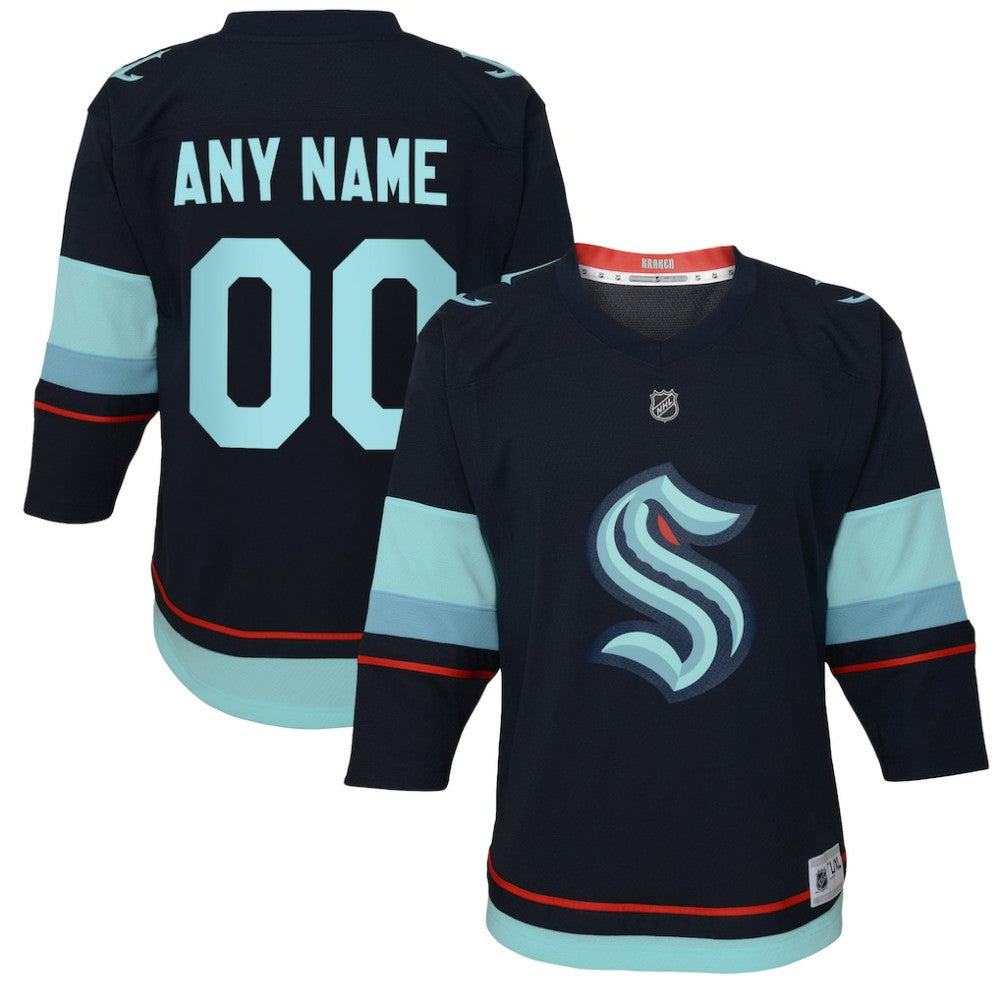 Seattle Kraken Youth Home Replica Custom Jersey - Navy | US 4459643