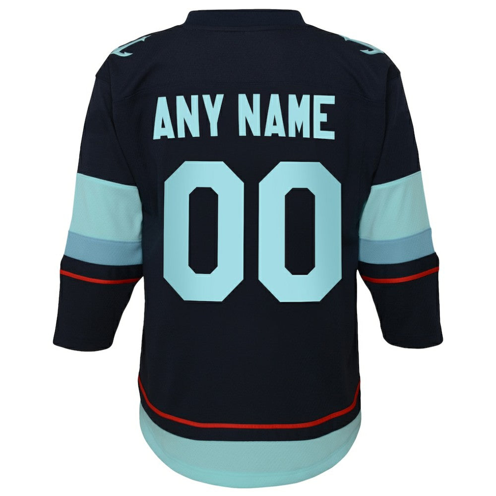 Seattle Kraken Youth Home Replica Custom Jersey - Navy | US 4459643