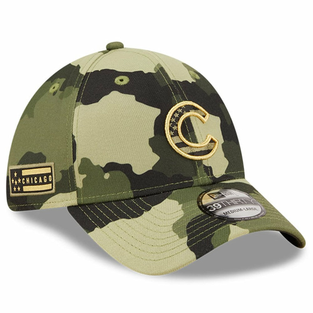 Chicago Cubs New Era 2022 Armed Forces Day 39THIRTY Flex Hat - Camo Hats
