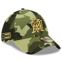 Miami Marlins New Era 2022 Armed Forces Day 39THIRTY Flex Hat - Camo Hats